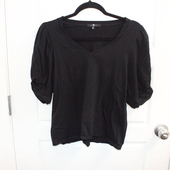 7 For All Mankind Knot Sleeve Top Size Medium - Picture 1 of 3